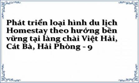 Phát triển loại hình du lịch Homestay theo hướng bền vững tại làng chài Việt Hải, Cát Bà, Hải Phòng - 9
