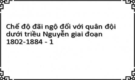 Chế độ đãi ngộ đối với quân đội dưới triều Nguyễn giai đoạn 1802-1884 - 1