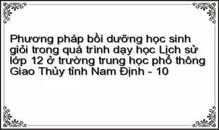Phương pháp bồi dưỡng học sinh giỏi trong quá trình dạy học Lịch sử lớp 12 ở trường trung học phổ thông Giao Thủy tỉnh Nam Định - 10