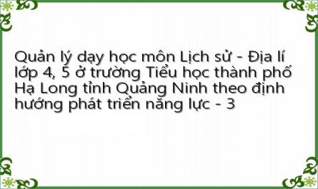 Quản lý dạy học môn Lịch sử - Địa lí lớp 4, 5 ở trường Tiểu học thành phố Hạ Long tỉnh Quảng Ninh theo định hướng phát triển năng lực - 3