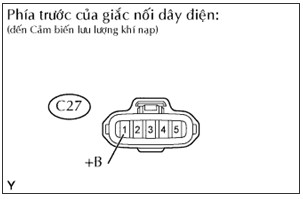 Hình 3 1 Giắc cảm biến lưu lượng khí nạp Đo điện áp theo các giá trị trong 6