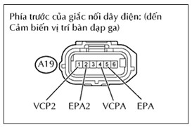 Hình 11 3 Giắc cái cảm biến vị trí bàn đạp ga Đo điện áp theo các giá trị 3