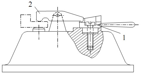 Hình 3 8 Chêm dưới dạng cam mặt đầu 1 cam mặt đầu 2 tấm kẹp Cơ cấu chêm 1