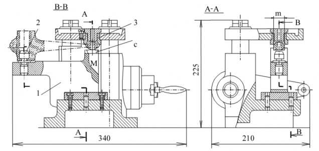Hình 5 1 Đồ gá khoan trụ trượt thanh răng 1 đế 2 chốt định vị 3 ống dẫn M 1