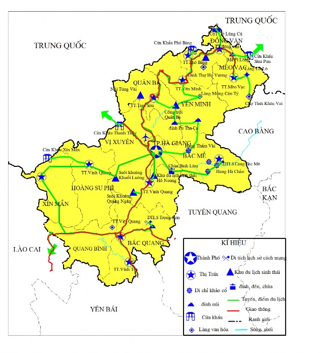 Hình 3 1 Lược đồ tuyến điểm du lịch tỉnh Hà Giang Nguồn Nhóm tác giả biên 1