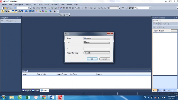 Trong cửa sổ New có các lựa chọn sau Series Chọn dòng PLC cần lập trình FX5CPU 2