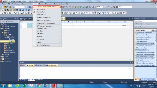 Xuất hiện cửa sổ thiết lập kết nối giữa PC và PLC PC side I F chọn kết 4