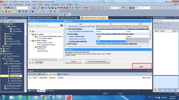2 2 Analog Output Trong cửa sổ Navigation chọn Parameter FX5UCPU Module Parameter và Click 8