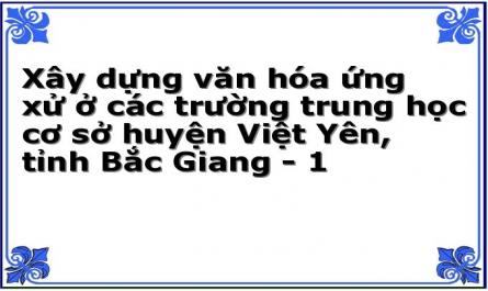 Xây dựng văn hóa ứng xử ở các trường trung học cơ sở huyện Việt Yên, tỉnh Bắc Giang - 1