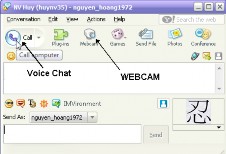 Hình B 11 5 Các chức năng Chat WEBCAM Là một thiết bị giống như Camera cho phép 2
