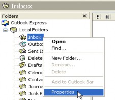 11 9 1 Sao lưu Mở Outlook Express Click phải chuột vào inbox Properties Hình B 11 18 6