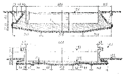 Hình VI 48 Sơ đồ ụ khô và ụ khô lấy nước trên nền không phải là đá 1 ụ 1