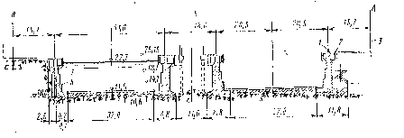 Hình VI 50 Mặt cắt ngang của ụ khô lấy nước trên nền là đá 1 ray cần trục 3