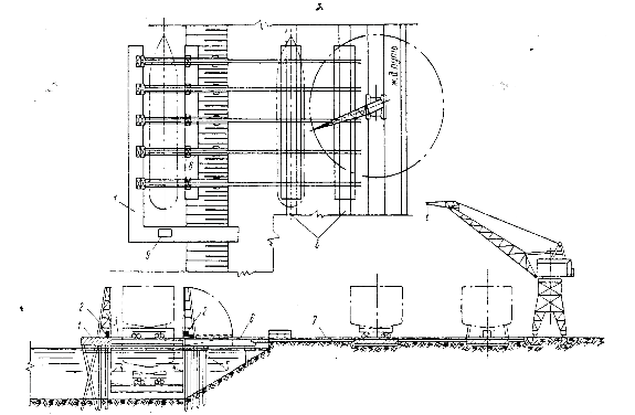 Hình VII 1 Sơ đồ máy nâng tàu thuỷ lực ngang dùng cho tàu 500 T 1 Gối đỡ phía 7