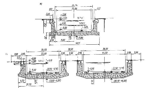 Hình VI 4 Kết cấu ụ dạng trọng lực nặng a U khô ở Uynsơn Anh b U khô ở 11