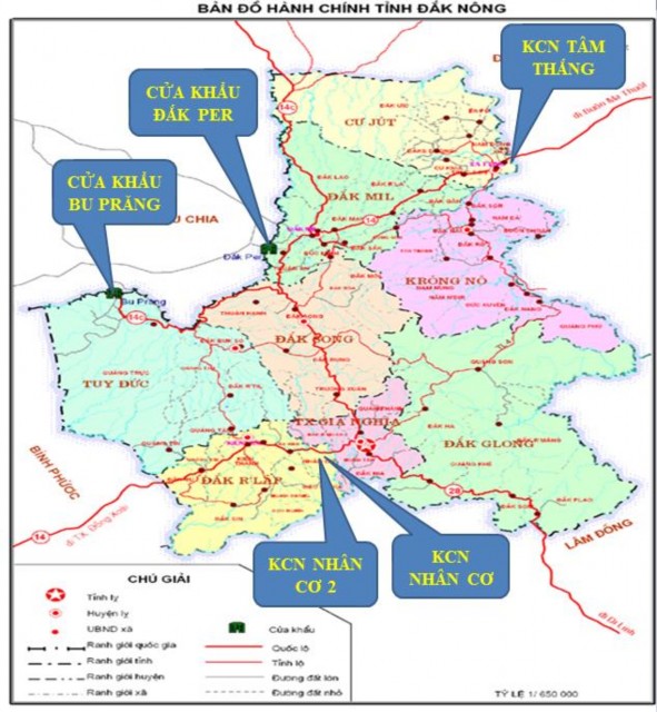 Hình 2 1 Bản đồ hành chính tỉnh Đắk Nông Vị trí địa lý kinh tế chính trị 1