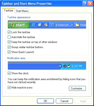  Lock the taskbar Khoá thanh Task bar Khi chọn chức năng này thanh Taskbar không cho 4