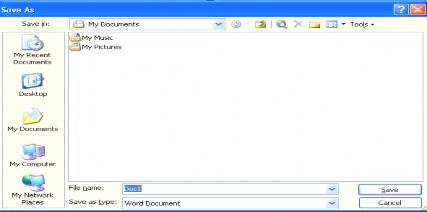 Save In cho biết tài liệu của mình nằm ở thư mục nào ngầm định là trong thư 7