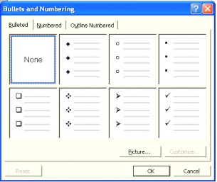 Bước 1 Nhấn Format chọn Bullet and Numbering khi đó trên màn hình xuất hiện hộp 2