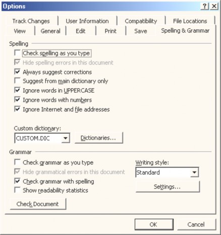 Spelling Tính năng kiểm tra chính tả Check spelling as you type để kích hoạt tính 5