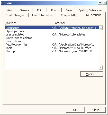 Hãy chọn mục cần thiết lập lại thư mục ở danh sách File types rồi nhấn nút 6
