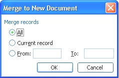 All Trộn toàn bộ bản ghi có trong tệp danh sách Current record Từng bản ghi người 6