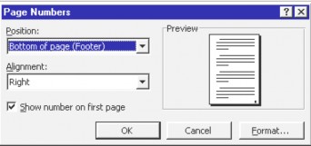 Position Vị trí chèn số trang Top of page Chèn số trang ở phía trên của trang văn 7