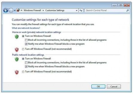 Trở lại cửa sổ Windows Firewall đầu tiên và kích liên kết Allow a program or 13