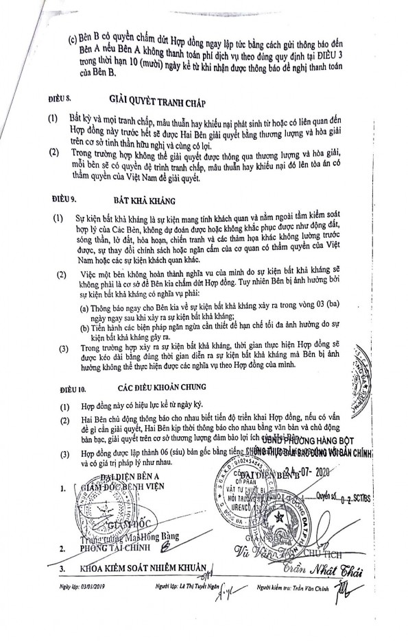 2 Hợp đồng số 000009 2019 HĐYTBV và một số Biên bản Nghiệm thu liên quan iv v vi 6