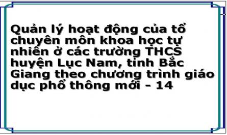Quản lý hoạt động của tổ chuyên môn khoa học tự nhiên ở các trường THCS huyện Lục Nam, tỉnh Bắc Giang theo chương trình giáo dục phổ thông mới - 14