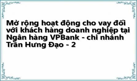 Mở rộng hoạt động cho vay đối với khách hàng doanh nghiệp tại Ngân hàng VPBank - chi nhánh Trần Hưng Đạo - 2
