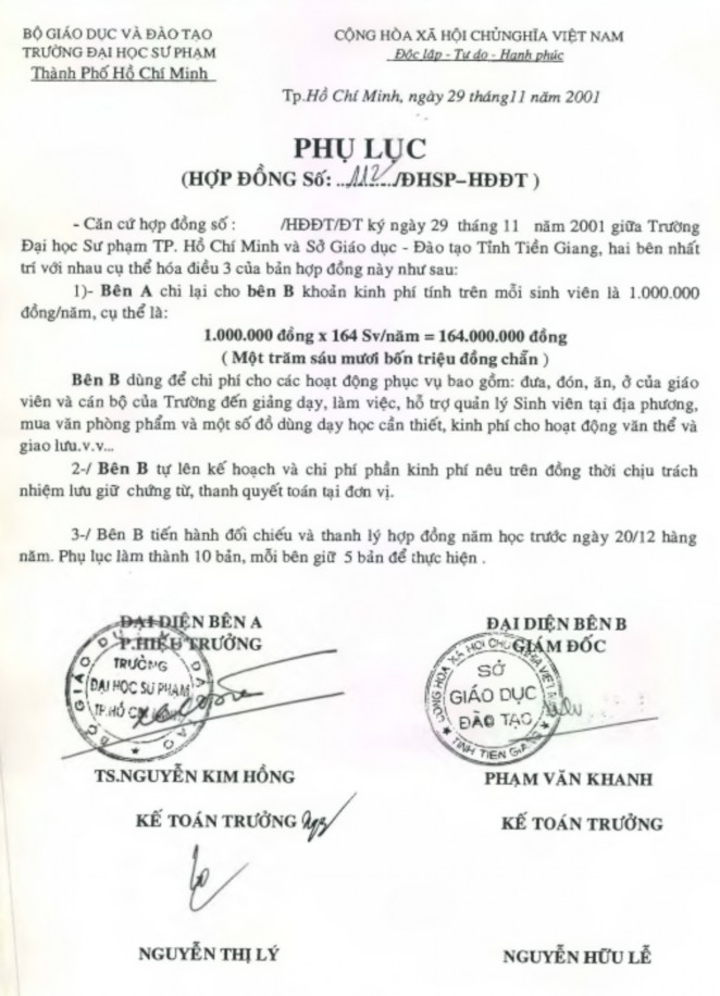 Xây dựng một phương thức cho việc đào tạo giáo viên trung học phổ thông theo hợp đồng giữa trường Đại học Sư phạm TP. Hồ Chí Minh và một số tỉnh phía Nam - 12 3