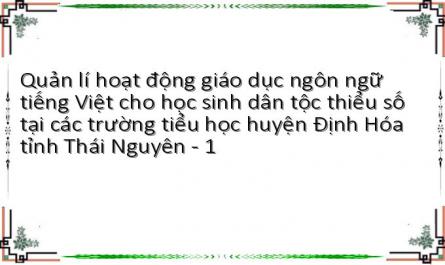 Quản lí hoạt động giáo dục ngôn ngữ tiếng Việt cho học sinh dân tộc thiểu số tại các trường tiểu học huyện Định Hóa tỉnh Thái Nguyên - 1