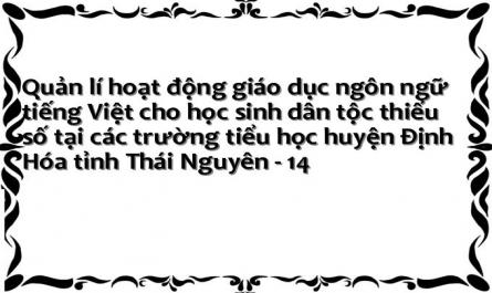Quản lí hoạt động giáo dục ngôn ngữ tiếng Việt cho học sinh dân tộc thiểu số tại các trường tiểu học huyện Định Hóa tỉnh Thái Nguyên - 14