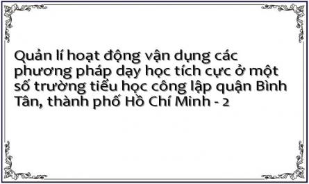 Quản lí hoạt động vận dụng các phương pháp dạy học tích cực ở một số trường tiểu học công lập quận Bình Tân, thành phố Hồ Chí Minh - 2