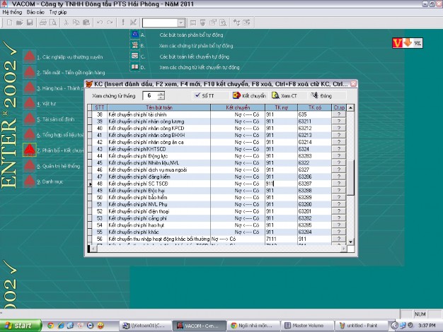 Sau khi chýõng trình Đã thực hiện xong các bút toán kết chuyển doanh thu chi phí 2
