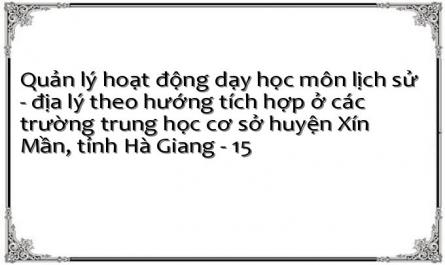 Quản lý hoạt động dạy học môn lịch sử - địa lý theo hướng tích hợp ở các trường trung học cơ sở huyện Xín Mần, tỉnh Hà Giang - 15