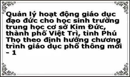 Quản lý hoạt động giáo dục đạo đức cho học sinh trường trung học cơ sở Kim Đức, thành phố Việt Trì, tỉnh Phú Thọ theo định hướng chương trình giáo dục phổ thông mới - 1