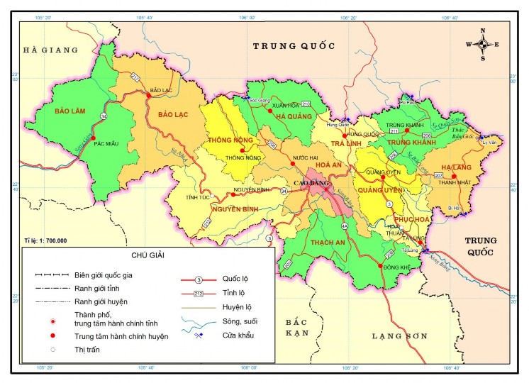 Hình 2 1 Bản đồ hành chính tỉnh Cao Bằng 35 2 1 2 Tài nguyên du lịch tự nhiên 2 1