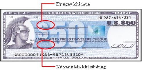 Hình 63 Vị trí để chủ séc ký tên Quy đổi số lượng ngoại tệ trên tờ séc 1