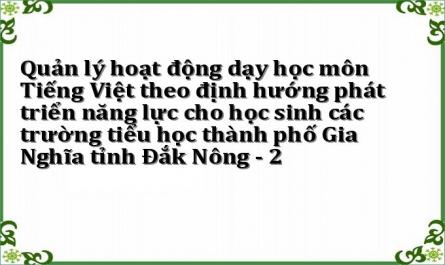 Quản lý hoạt động dạy học môn Tiếng Việt theo định hướng phát triển năng lực cho học sinh các trường tiểu học thành phố Gia Nghĩa tỉnh Đắk Nông - 2
