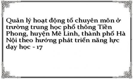 Quản lý hoạt động tổ chuyên môn ở trường trung học phổ thông Tiền Phong, huyện Mê Linh, thành phố Hà Nội theo hướng phát triển năng lực dạy học - 17