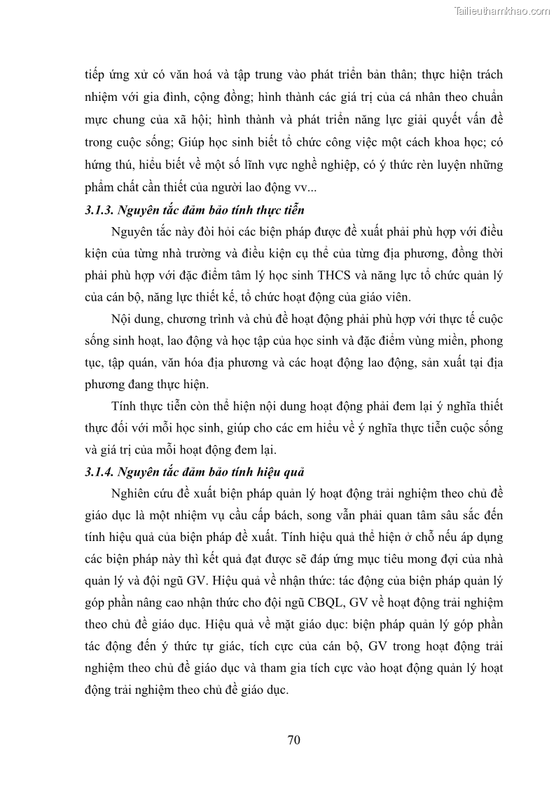 Luận văn thạc sĩ khoa học giáo dục Quản lý hoạt động trải nghiệm theo chủ đề giáo dục ở các trường trung học cơ sở huyện Hiệp Hòa tỉnh Bắc Giang - 7 Trang 81