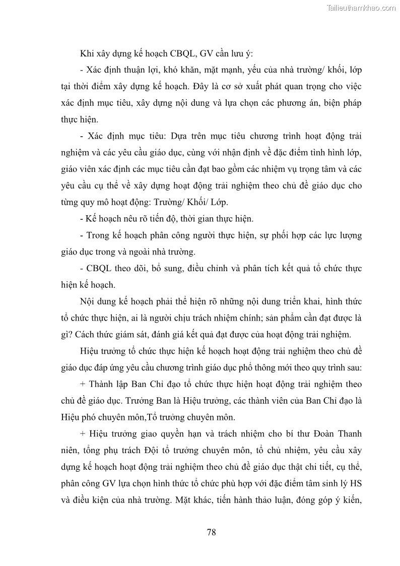 Luận văn thạc sĩ khoa học giáo dục Quản lý hoạt động trải nghiệm theo chủ đề giáo dục ở các trường trung học cơ sở huyện Hiệp Hòa tỉnh Bắc Giang - 8 Trang 89