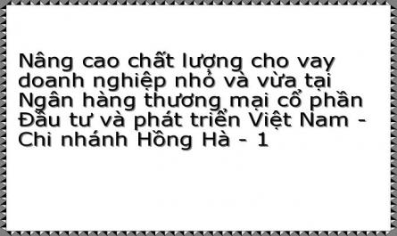 Nâng cao chất lượng cho vay doanh nghiệp nhỏ và vừa tại Ngân hàng thương mại cổ phần Đầu tư và phát triển Việt Nam - Chi nhánh Hồng Hà - 1