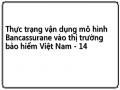 Thực trạng vận dụng mô hình Bancassurane vào thị trường bảo hiểm Việt Nam - 14