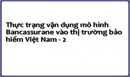 Thực trạng vận dụng mô hình Bancassurane vào thị trường bảo hiểm Việt Nam - 2