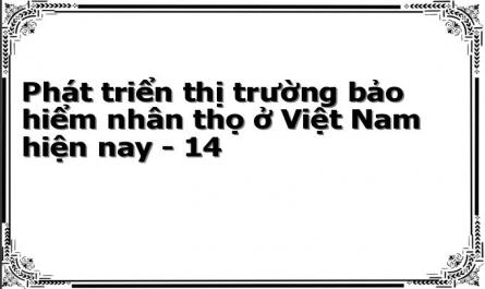 Phát triển thị trường bảo hiểm nhân thọ ở Việt Nam hiện nay - 14