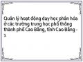 Quản lý hoạt động dạy học phân hóa ở các trường trung học phổ thông thành phố Cao Bằng, tỉnh Cao Bằng