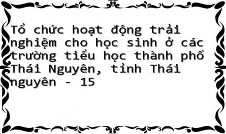 Tổ chức hoạt động trải nghiệm cho học sinh ở các trường tiểu học thành phố Thái Nguyên, tỉnh Thái nguyên - 15